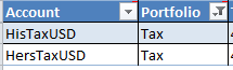 Column filter example