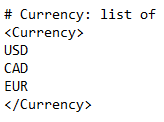 Currency configuration in psConfig.txt